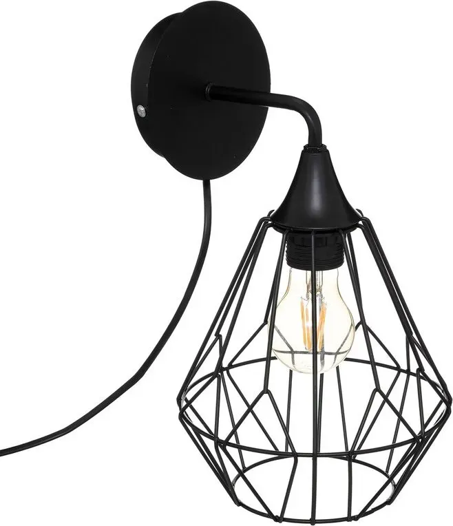 Flave Wandlampe, Durchmesser 19 cm, schwarz, Metall