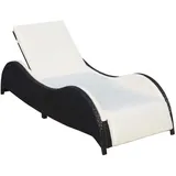 vidaXL Sonnenliege 200 x 73 x 45 cm schwarz inkl. Auflage