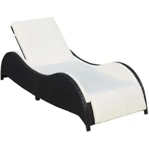 vidaXL Sonnenliege 200 x 73 x 45 cm schwarz inkl. Auflage