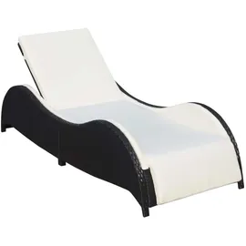 vidaXL Sonnenliege 200 x 73 x 45 cm schwarz inkl. Auflage