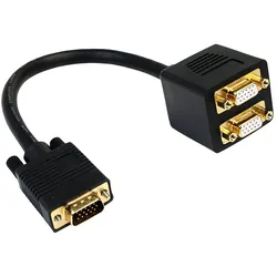 StarTech.com 30cm VGA auf 2x VGA Splitter-Kabel - St/Bu - VGA HD15 Y-Verteiler S