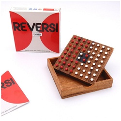 ROMBOL Denkspiele Spiel, Brettspiel Reversi – Interessantes Strategiespiel für 2 Personen aus edlem Holz, Holzspiel rot|weiß