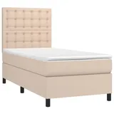 vidaXL Boxspringbett mit Matratze & LED Cappuccino-Braun 100x200cm