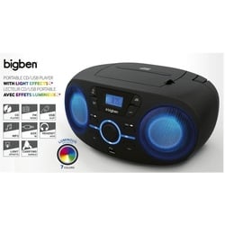 BigBen tragbarer CD Player CD61 schwarz USB MP3 FM Radio AUX-IN AU363166 CD-Player