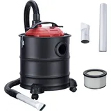 Arebos Aschesauger 1200W 20L mit 3 Rollen inkl. HEPA Filter & Trockensauger Schwarz/Rot