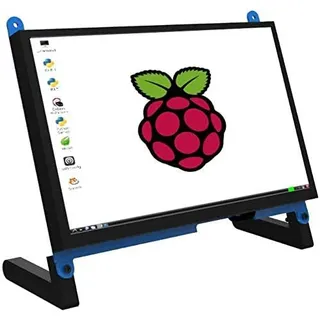 7-Zoll Touchscreen Monitor, Display mit Propellerständer, HD 1024x600 Treiberfrei Plug & Play Capacitive Touch 7 Zoll Bildschirm für Raspberry Pi 4/5, Computer, TV-Box, DVR, Spielgerät