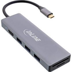 InLine Dockingstation (USB A), Dockingstation + USB Hub, Grau