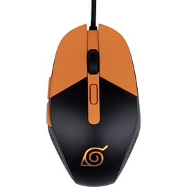 Konix Naruto Shippuden Gaming-Maus für PC - 3 DPI-Stufen - LED-Hintergrundbeleuchtung - 1,8 m Kabel - Konoha-Motiv - Schwarz und Orange "