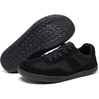Mioceko Barfuss Schuhe Damen Leicht Atmungsaktiv Sneakers Breit Zehenboxe Zero Drop Barfußschuhe Modische Klassische Freizeitschuhe Ganz Schwarz 40 EU - 40 EU Weit