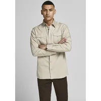 JACK & JONES Sheridan Langarmhemd Crockery / Slim Fit 2XL