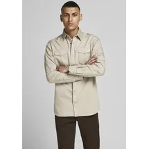 JACK & JONES Sheridan Langarmhemd Crockery / Slim Fit 2XL