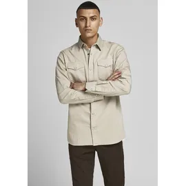 JACK & JONES Sheridan Langarmhemd Crockery / Slim Fit 2XL