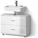 livinity® Waschbeckenunterschrank 80 x 60,8 cm Weiß Hochglanz