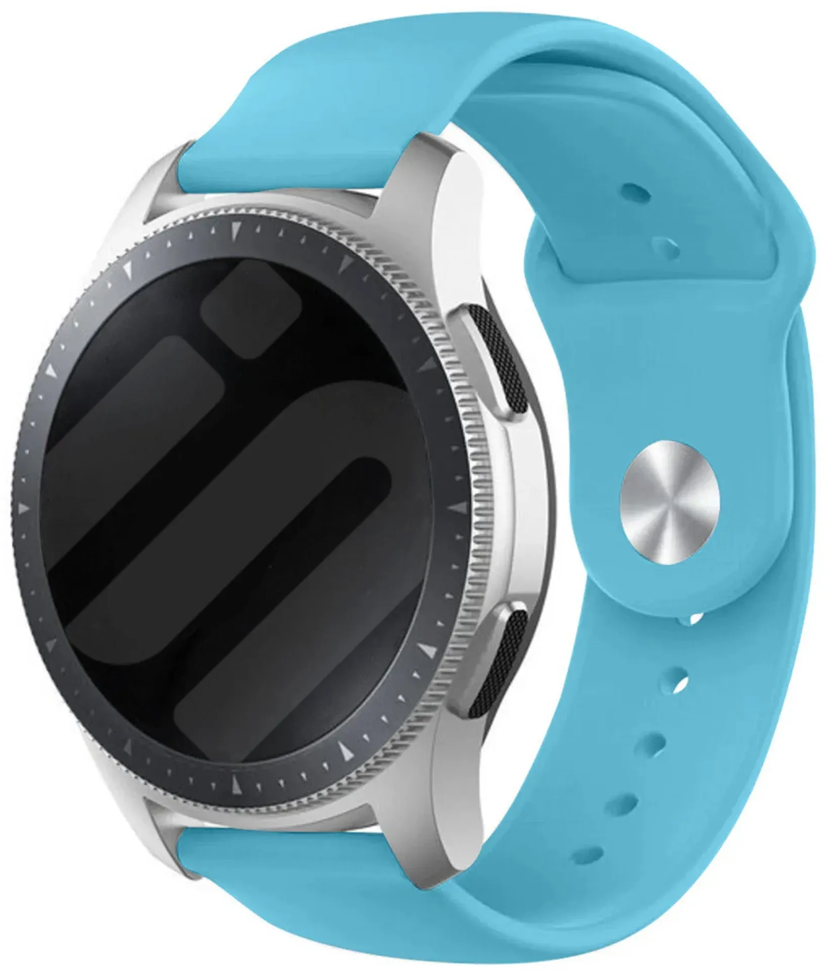Strap-it ICE Smart TKS Rectangular 1.41 Armband Silikon 'Sport' für ICE Smart TKS Rectangular 1.41 - Hellblau - Druckknopf Verschluss