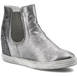 Silberne Sneakers Karino Damen Lederschuhe, 37