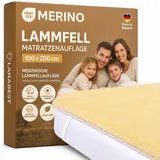 Lammfell Bettauflage 100x200 cm - wärmende Matratzenauflage aus Merino