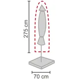 LC Garden Schirmhülle für Sonnenschirme XXL Polypropylen 70 x 275 cm Grau