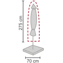 LC Garden Schirmhülle für Sonnenschirme XXL Polypropylen 70 x 275 cm Grau