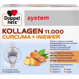 Doppelherz System Kollagen 11.000 Curcuma + Ingwer Trinkfläschchen 30 St.