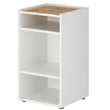 Lomadox - Regal 70cm Hoch, Weiß Mit Eiche, Crisp-61
