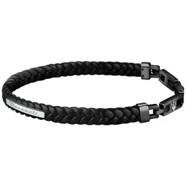 Maserati JM222AVE02 Herren-Armband aus recyceltem Leder Schwarz 22,5 cm