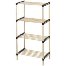 WellHome - Schuhregal mit 4 Böden aus Holz und Metall, 92,5 cm