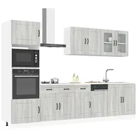 vidaXL Küchenschrank-Set Kalmar 7-tlg. Grau