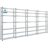 Proregal Fachbodenregal Silber, Metall, 360x250x32 cm, Freizeit, Heimwerken, Werkstatt, Schwerlastregale