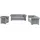vente-unique Sessel Chesterfield Samt 3-Sitzer + 2-Sitzer 75 x 71 x 70 cm Silber