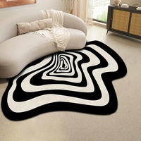 Moderner, unregelmäßig geformter Teppich, rutschfeste Teppiche, ovaler, flauschiger Teppich aus Kunstwolle, waschbarer Innenteppich, moderner, minimalistischer Teppich ( Color : A , Size : 60x90cm )