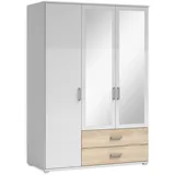 SchlafKONTOR Drehtürenschrank Ivar 125 x 190 x 51 cm Weiß