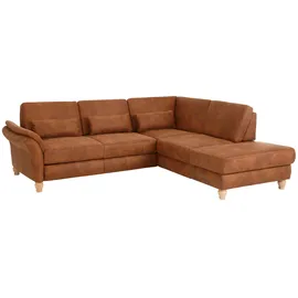 Home Affaire Ecksofa HOME AFFAIRE "Palace L-Form", braun (cognac), B:259cm H:89cm T:225cm, Struktur fein (100% Polyester);Struktur (100% Polyester);Luxus-Microfaser Lederoptik (100% Polyester), Sofas, Ecksofa, incl.