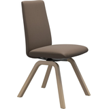Polsterstuhl STRESSLESS "Laurel", braun (mole batick, eiche natur), B:49cm H:92cm T:59cm, Leder BATICK: BATICK ist ein leicht korrigiertes, durchgefärbtes und genarbtes Möbelleder, bei dem die meisten Unebenheiten und Spuren in der Regel entfernt wurden., Stühle, Polsterstuhl, Low Back, Größe M, mit schräggestellten Beinen in Eiche natur