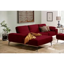 W.Schillig Ecksofa Leder 3-Sitzer Rot