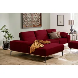 W.Schillig Ecksofa Leder 3-Sitzer Rot