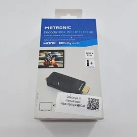 METRONIC 441646 Tuner DVB-T Receiver DVB-T, kompatibel mit DVB-T2 Dongle Stick Compact, HEVC, EPG, 1080i, HDMI, USB 2.0, SOS-Taste