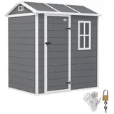 Outsunny Gerätehaus 2,1 m2 1,86 x 1,30 m Grau