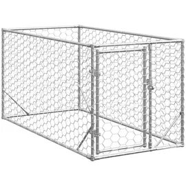 vidaXL Outdoor-Hundezwinger mit Tür 2x4x1 m Verzinkter Stahl