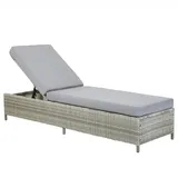 Beliani Gartenliege Grau, 201x65x79
