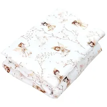 TupTam Kinder Gemusterte Bettdecken Set Ganzjahresdecke Bettdecke Kopfkissen Flachkissen 2tlg., Farbe: Beige/Feen, Größe: 135x100 cm