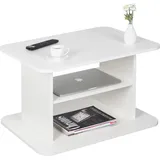 pegane RICOO Couchtisch Mit Stauraum 69 x 50 x 45 cm, Holz, Für Wohnzimmer Weiss – WM094-WM, Sofatisch, Coffee Table, Klein