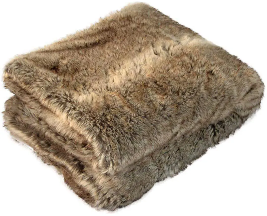 Mesana Wohndecke Fellimitat Wolf 150x200 cm | braun - braun