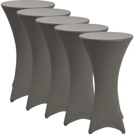 Beautissu Stehtischhusse Stella Anthrazit Ø 60-65 cm 5er Set
