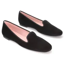 Pretty Ballerinas für Damen. 42165 Faye Leder-Slipper schwarz (40), Wohnung, Wildleder, Keine, Lässig