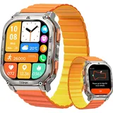 KOSPET TANK M3 Ultra GPS Smartwatch für Herren Smartwatch Damen 480mAh Akku 5 ATM & IP69K Wasserdicht Herzfrequenz Monitor Schlaftracker für Vate... - Silber