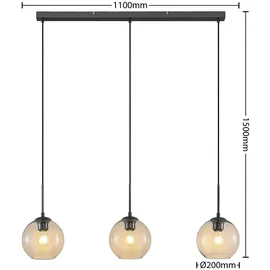 LINDBY Firano 3-flg. 110 cm kugelförmig grau