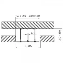 HSK Kopfbrause Eckig 500 mm (1140078)