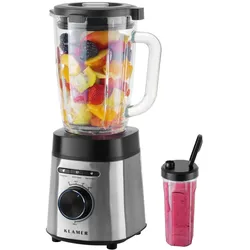 KLAMER Standmixer, 1,75 L Glasbehälter, Elektrischer Mixer mit 1400 Watt, Smoothie Maker mit 22.000 U/Min, 3 Programme und 6 Klingen, inklusive Trink...