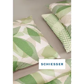 SCHIESSER Maribel Fischgrat Grün 135 x 200 cm + 80 x 80 cm