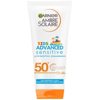 Garnier Ambre Solaire Sonnenschutzmilch für Kinder, Advanced Sensitive Kids, resistent gegen Wasser, Salz und Chlor, hypoallergen, mit sehr hohem Schutz, 200 ml